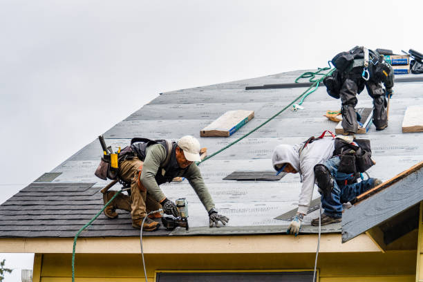 Professional Gutter Installation technician working in Wilson, OK